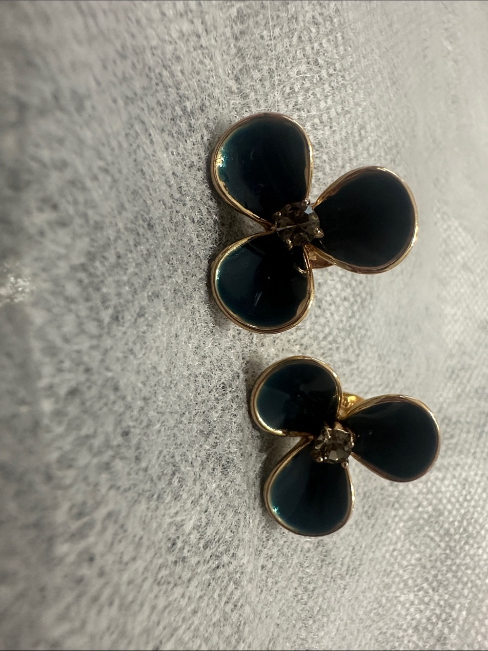 J. Crew Gold-Tone Teal Flower Stud Earrings
